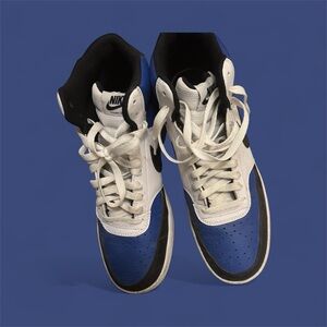 Nike Court Vision Mid Men’s Sneakers Blue White Black Size [Your Size]